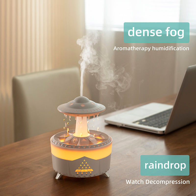 Raining Humidifier UFO Raindrop Aromatherapy LED Lamp