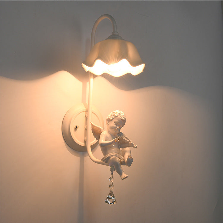 Little angel creative bedroom bedside wall lamp