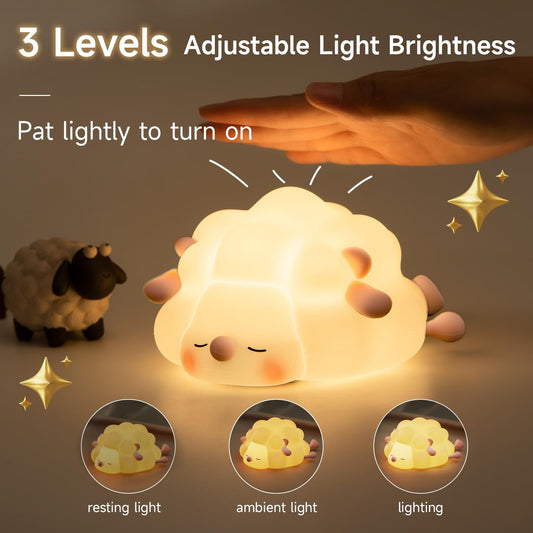 Cute Silicone Night Lights Sheep Cartoon Bedroom Lamp