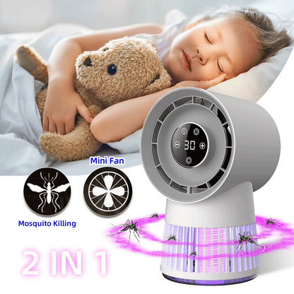 Creative 2-in-1 Mosquito Killing Mini Desk Fan Night Lamp