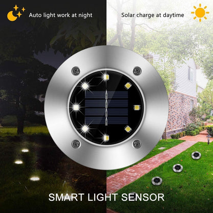 8LEDs Ground Solar Lights 20X Outdoor Garden Path AU