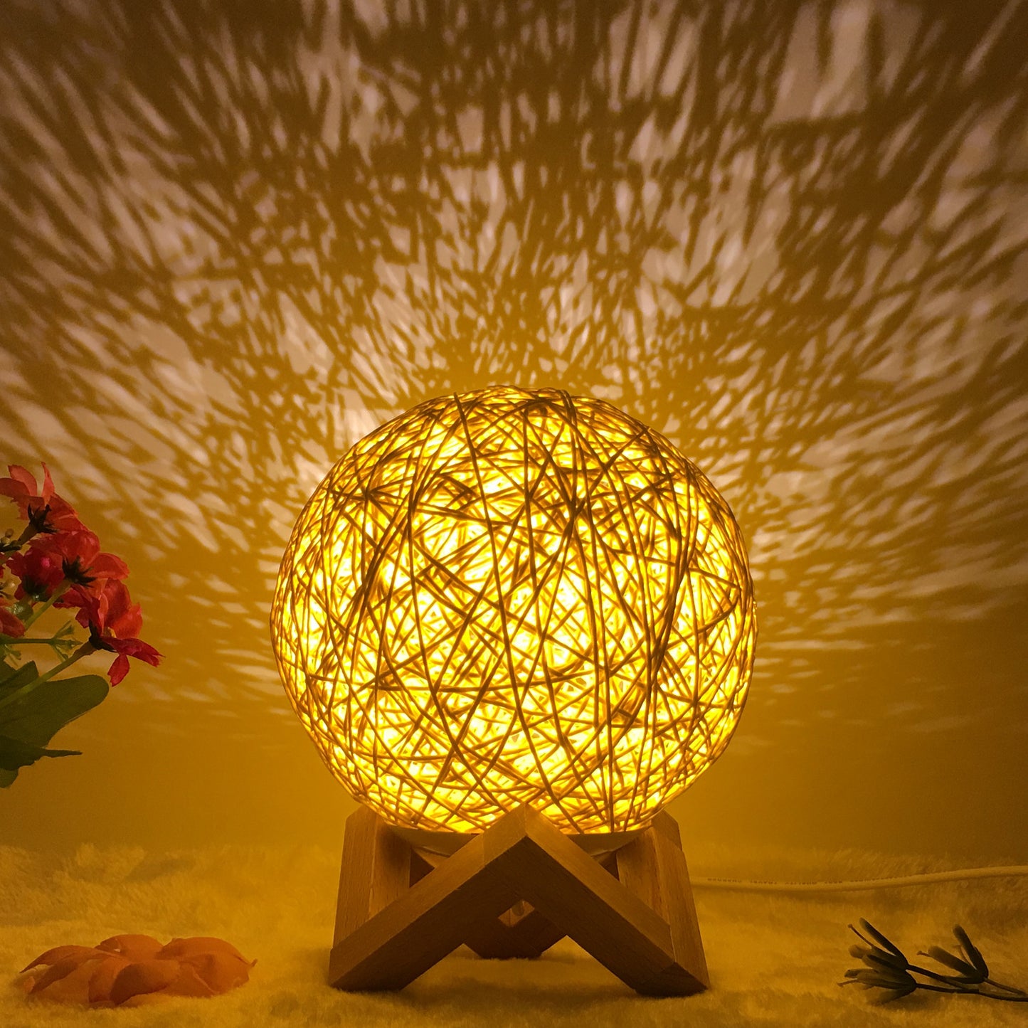 Creative Linen Table Lamp Novel and Unique LED Intelligent Ball Lamp