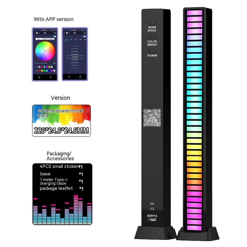 Led Sound Control Light Bar RGB Ambient Rhythm Lamp