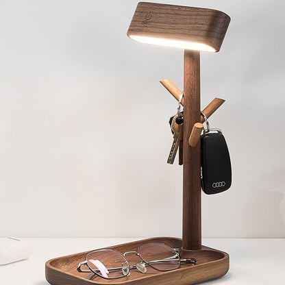 Nordic Black Walnut Solid Wood LED Table Lamp Desk