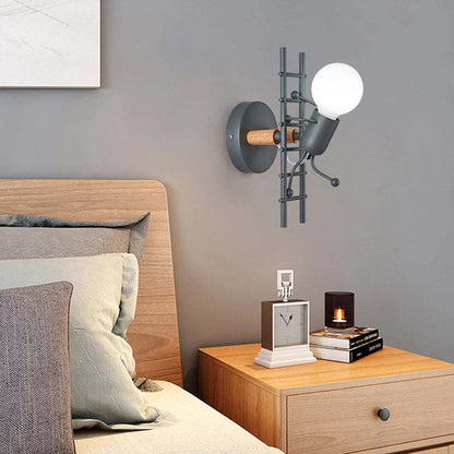 Creative Cartoon Villain Wall Lamp Simple Bedside Iron Lamp