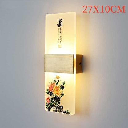 Plum, Orchid, Bamboo, Chrysanthemum LED Bedside Lamp