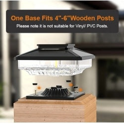 6 Pack Outdoor Solar Post Cap Lights Wood Posts In Garden Decor