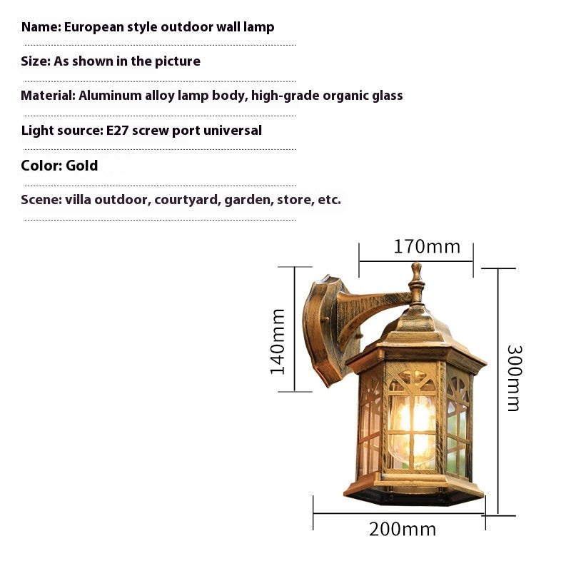 European-style Garden Balcony Wall Lamp Outdoor