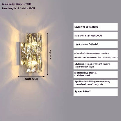 Crystal Wall Lamp Living Room Bedroom Stair Wall Lamp