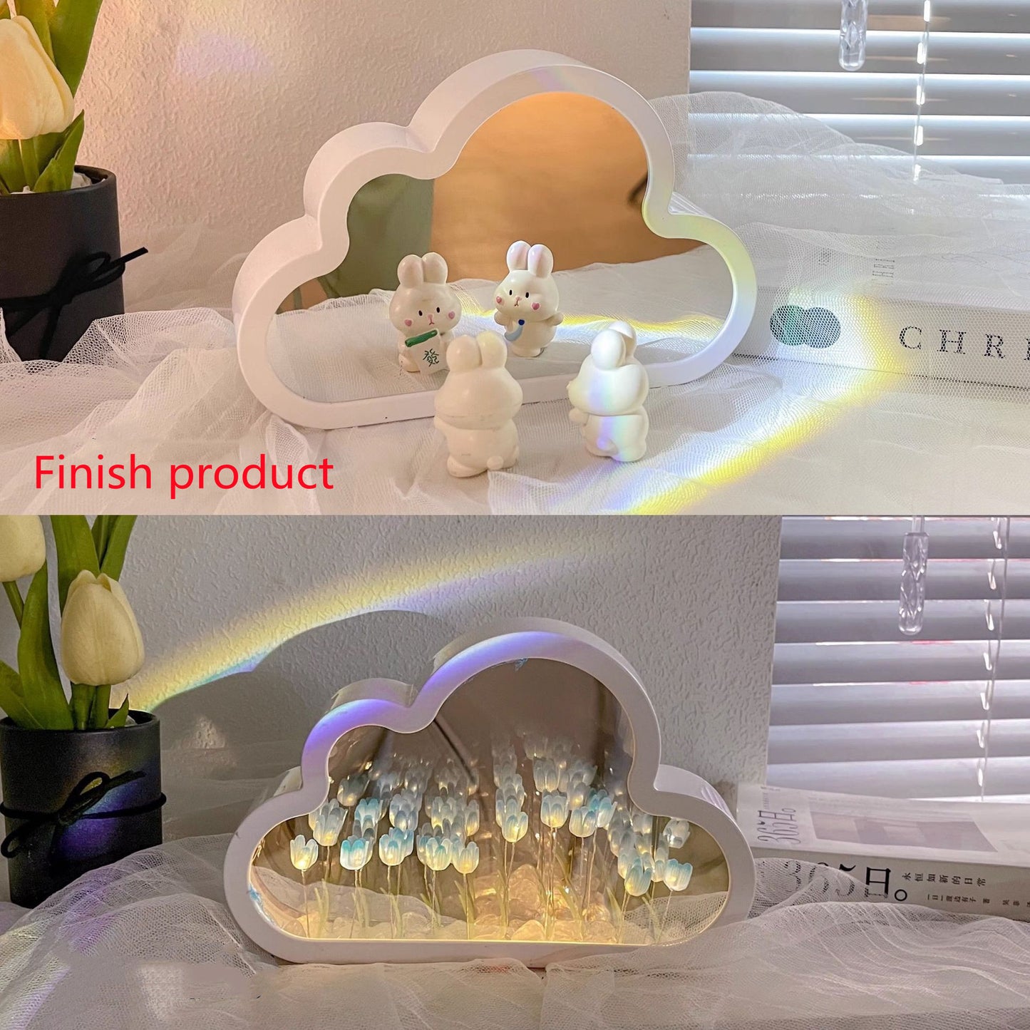 Tulip Night Lamp DIY Material Cloud Tulips Night Lamp Decorative