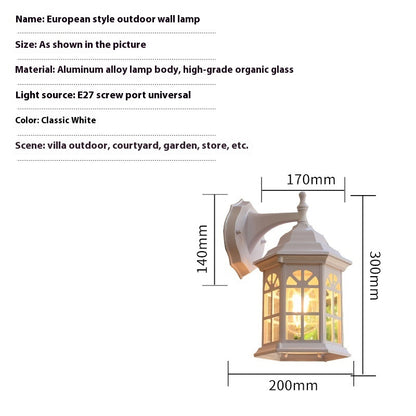 European-style Garden Balcony Wall Lamp Outdoor