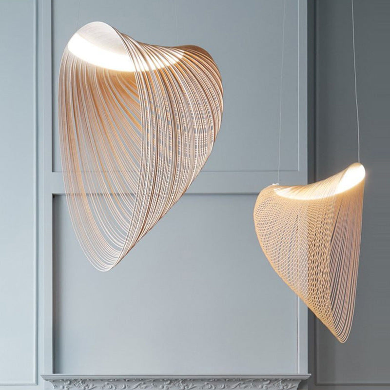 Special-shaped Woodcraft Ceiling Lamp Minimalist Decorative