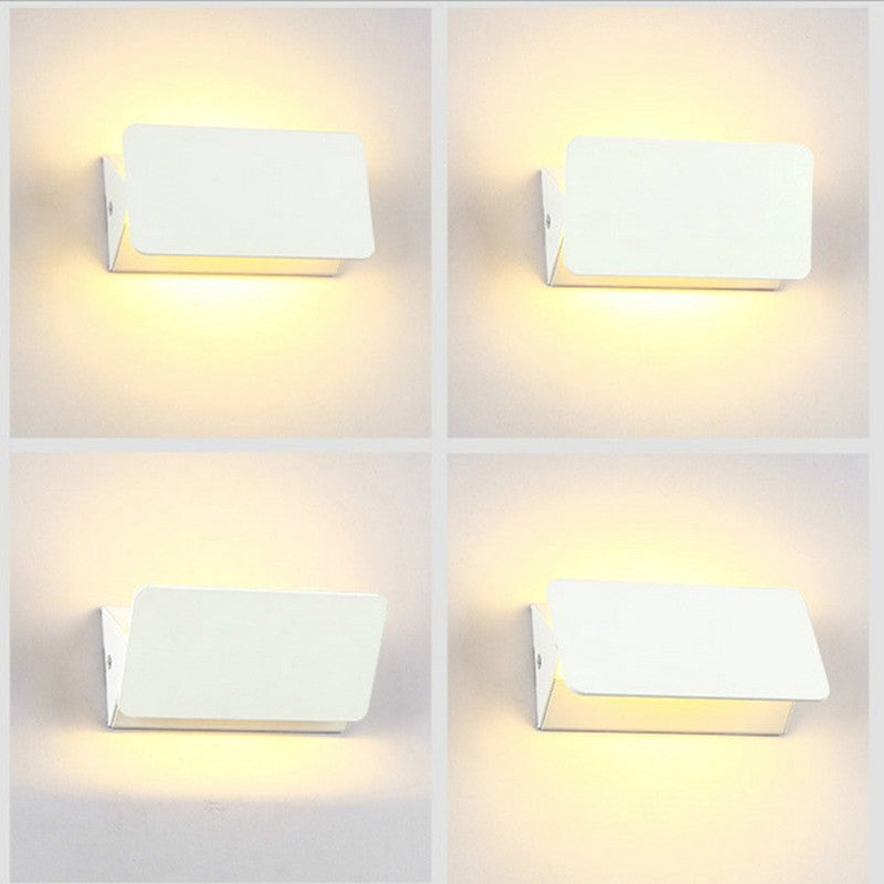 Simple LED Aluminum Wall Lamp Square Adjustable Angle Indoor balcony