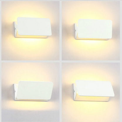 Simple LED Aluminum Wall Lamp Square Adjustable Angle Indoor balcony