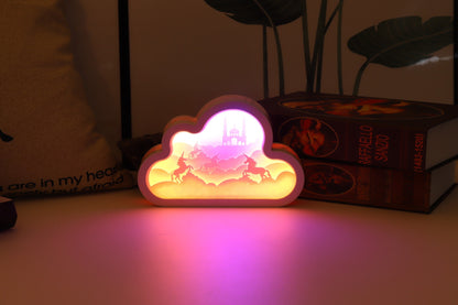 Cloud Paper Carving Light USB Bedside Unicorn Night Light