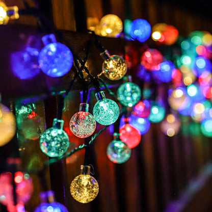 1 Pack 39FT IP65 Crystal Globe Solar String Lights 100 LED 8 Lighting