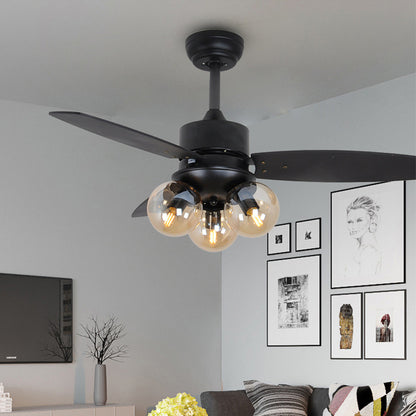 Nordic Industrial Wind Magic Bean Glass Ceiling Fan Light