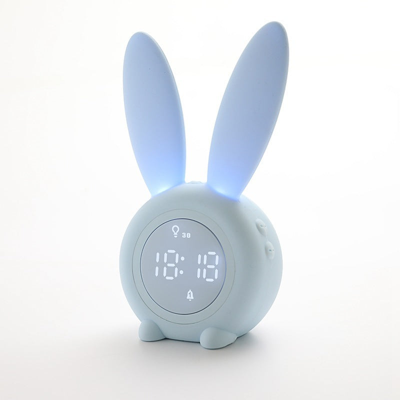 LED Digital Alarm Clock Bunny Ear Electronic LED Display