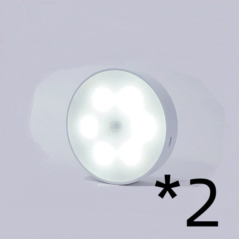 Usb Rechargeable Motion Sensor Light Round LED Puck