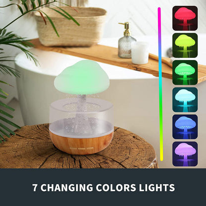 2-in-1 Desk Humidifier Rain Cloud Night Light Mushroom Lamp