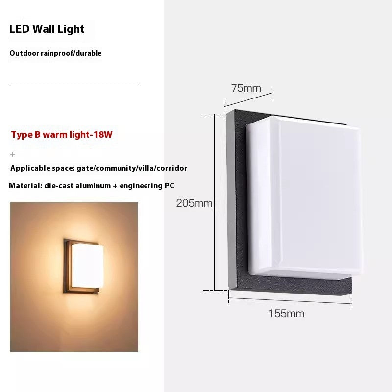 Outdoor Square Waterproof Balcony Aisle Led Wall Lamp