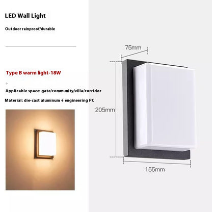 Outdoor Square Waterproof Balcony Aisle Led Wall Lamp