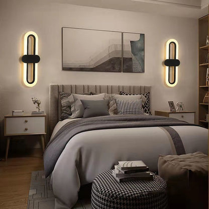 Oval LED Acrylic Bedroom Bedside Wall Lamp