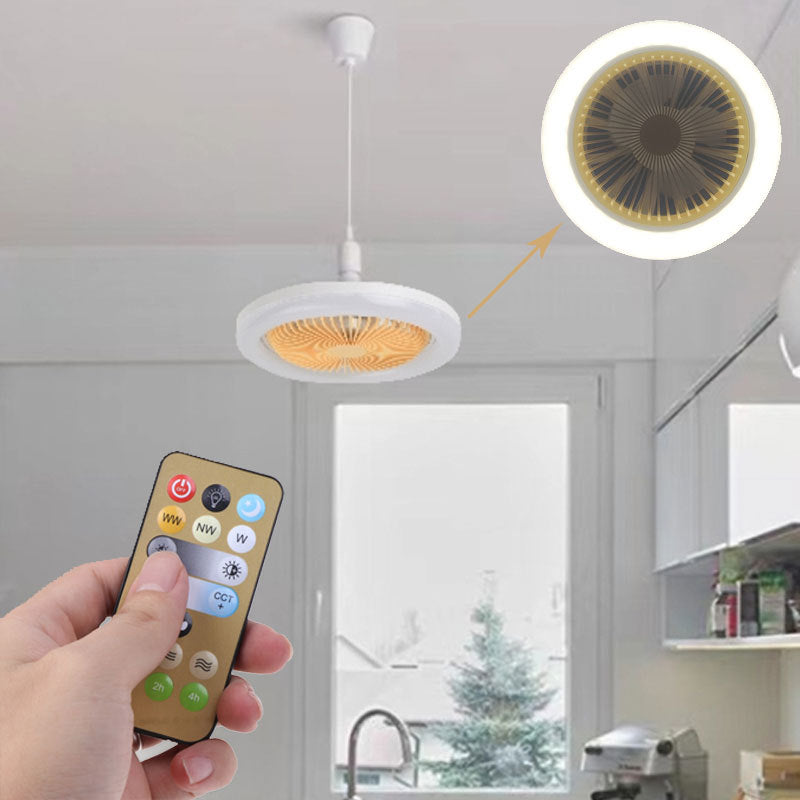 26cm Round Remote Control Ceiling Fan LED Lamp