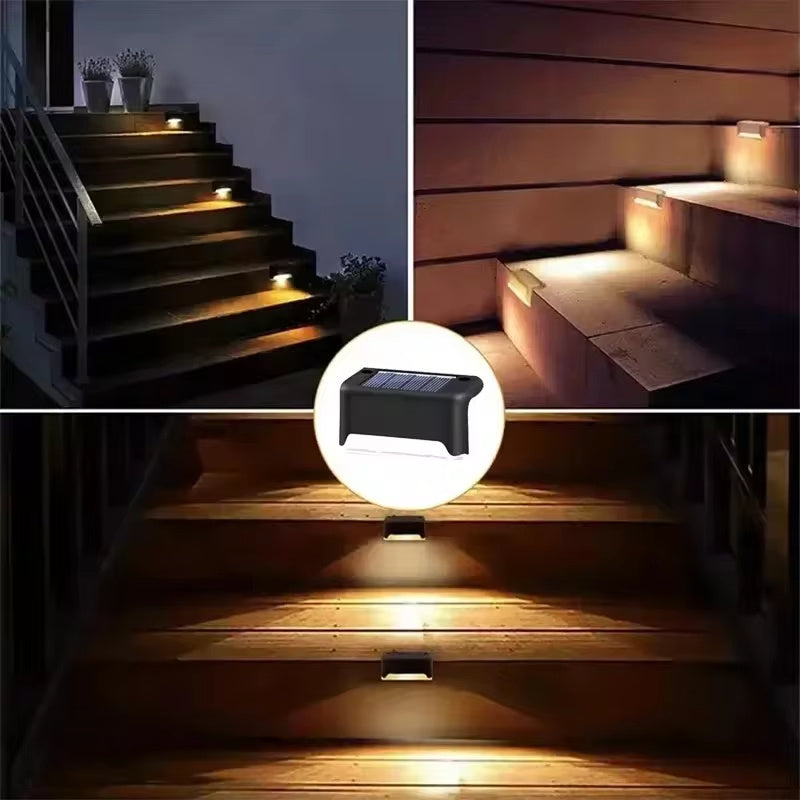 4 Solar LED Bright Deck Lights Outdoor Garden Patio Stairs Light