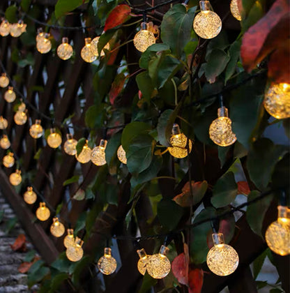 1 Pack 39FT IP65 Crystal Globe Solar String Lights 100 LED 8 Lighting
