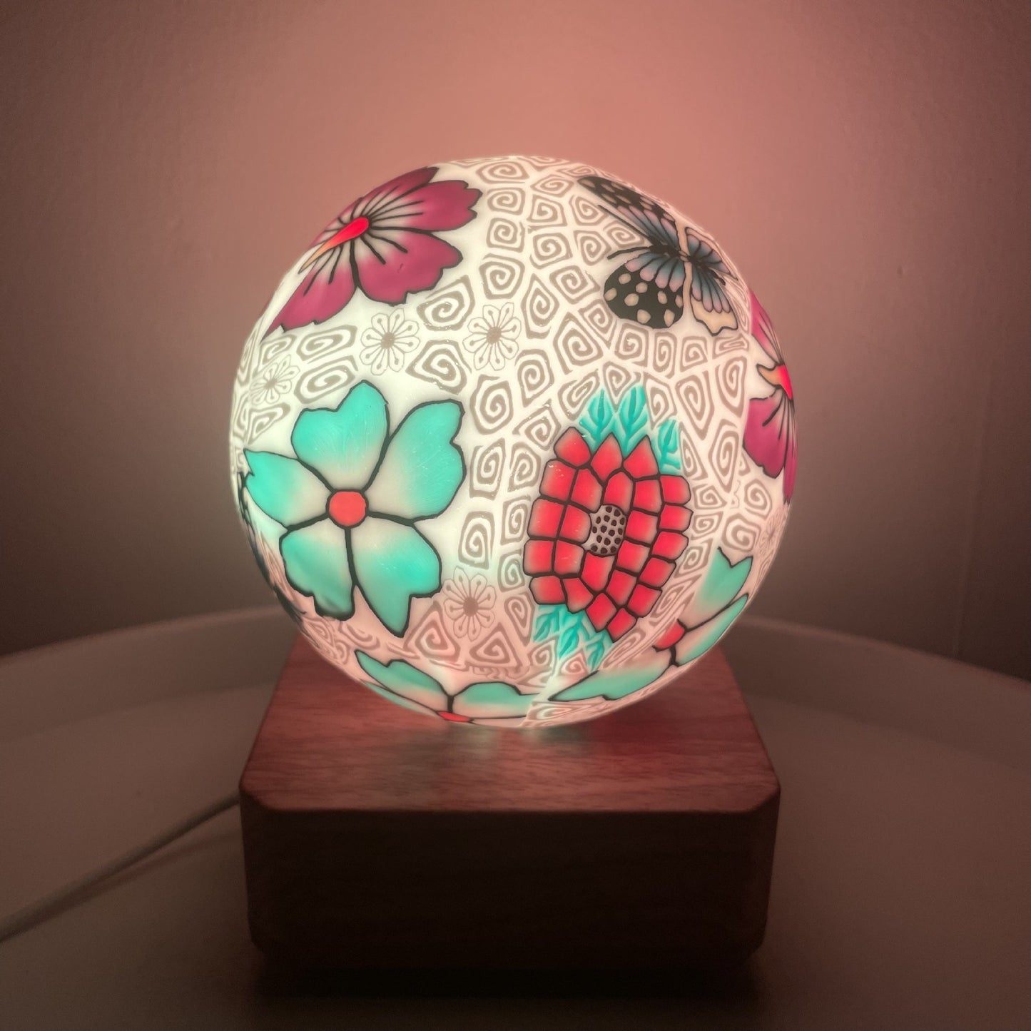 Glass Ball Lamp USB Plug In LED Colorful Dimming Lamp