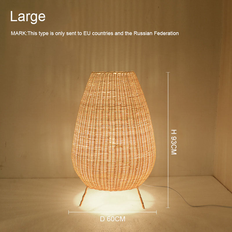 Japanese Style Floor Lamp Rattan Art Living Room Bedroom