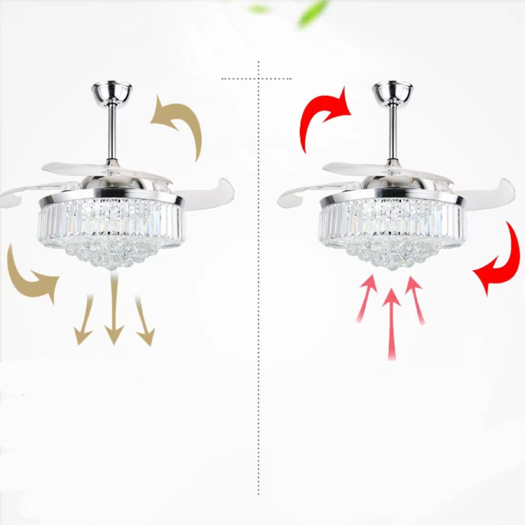 Crystal Fan Lights European Ceiling Fan Lights Living Room Bedroom Chandelier