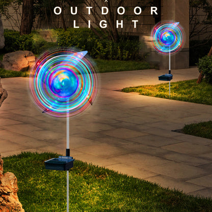 Led Solar Wind Spinner Light Garden Path Outdoor Yard Pinwheels