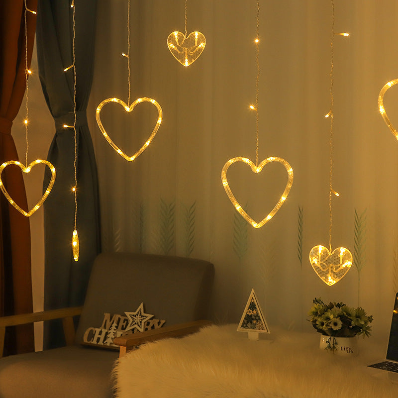 Love Curtain Light Romantic Room Proposal Scene Layout