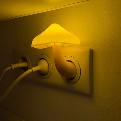 LED Night Light Mushroom Wall Socket Lamp Bedroom Light Home Decoration