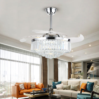 Crystal Fan Lights European Ceiling Fan Lights Living Room Bedroom Chandelier