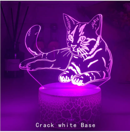 Cat Series 3D Desk Lamp USB Colorful Gradient Touch Light