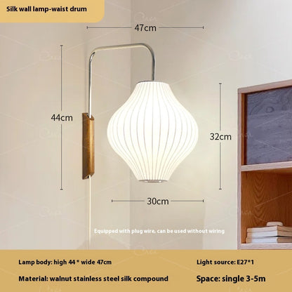 Creative Drawstring Wabi Sabi Style Japanese Bedside Reading Light