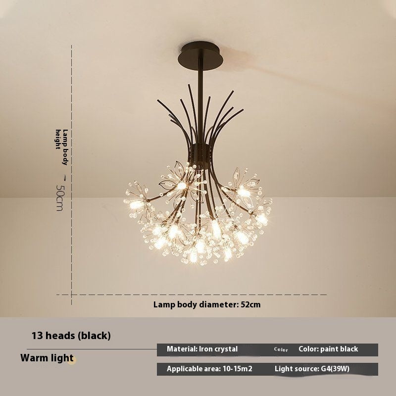 Simple Dandelion Crystal Chandelier Bedroom Lamps