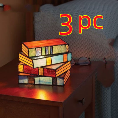 Stacked Books Lamp Nightstand Desk Lamps Resin Handicraft