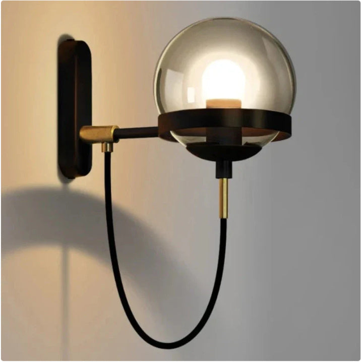 Glass Ball Wall Lamp Retro Restaurant Simple Hotel Bedside Lamp