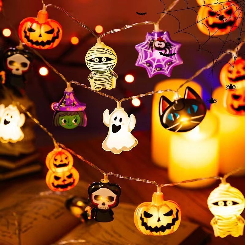 PVC Soft Material Halloween Lighting Chain Pumpkin Ghost