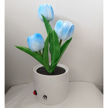 LED Tulip Home Room Decoration Romantic Potted Gift For Office LED Lights