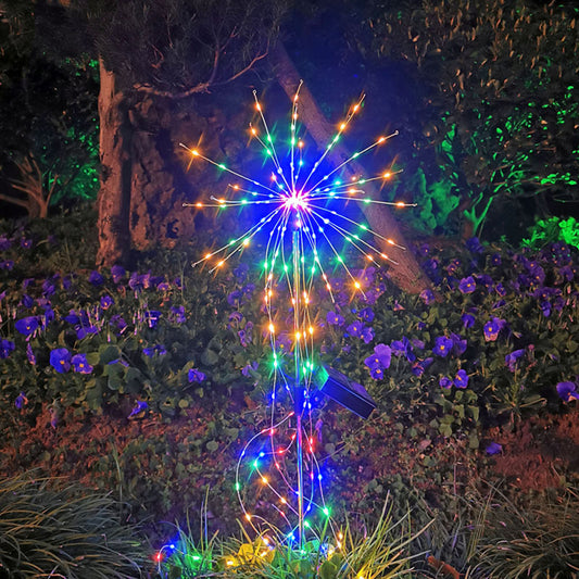 Solar Powered Garden Flowers Firework Lights Outdoor Landscape Lamp