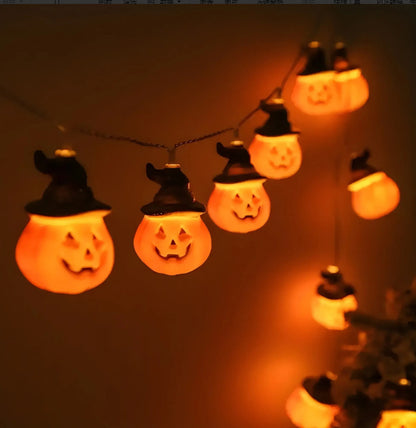 PVC Soft Material Halloween Lighting Chain Pumpkin Ghost