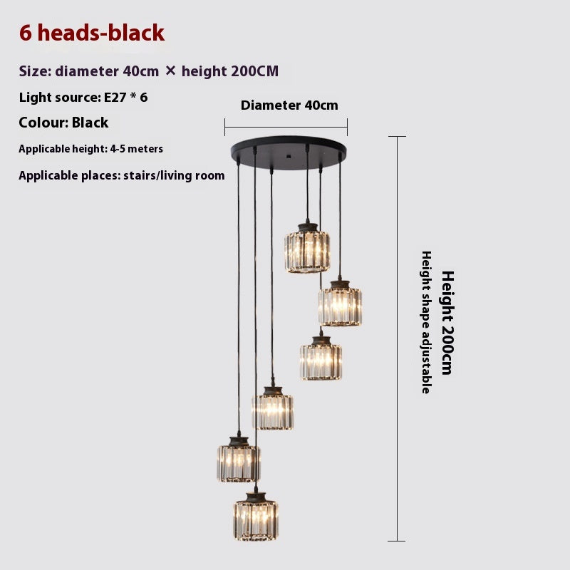 Duplex Staircase Long Chandelier Lamps Modern