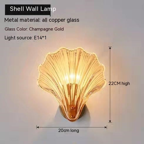 Simple Shell Glass Master Bedroom Italian Wall Lamp