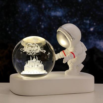 Glowing Planetary Galaxy Astronaut Crystal Ball Night Lights