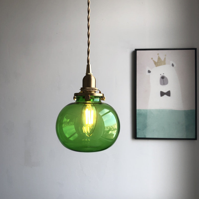 Creative Bedroom Dining Room Vintage Brass Glass Chandelier